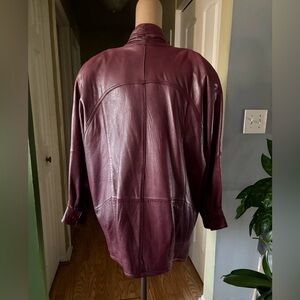 Vintage 80’s Maroon Soft Leather Jacket Street Wear Y2K Old Money Oversized L